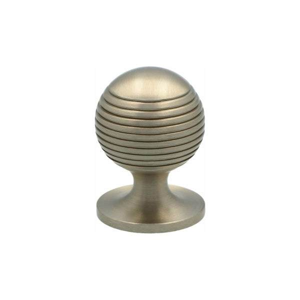 Alexander and Wilks - Caesar Cupboard Knob on Round Rose - Satin Nickel - 32mm - AW832-32-SN - Choice Handles