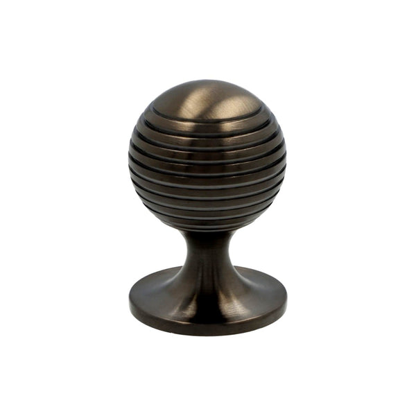 Alexander and Wilks - Caesar Cupboard Knob on Round Rose - Black PVD - 38mm - AW832-38-BLPVD - Choice Handles