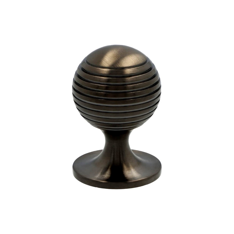Alexander and Wilks - Caesar Cupboard Knob on Round Rose - Black PVD - 38mm - AW832-38-BLPVD - Choice Handles