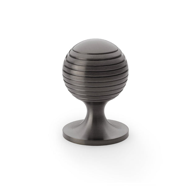 Alexander and Wilks - Caesar Cupboard Knob on Round Rose - Dark Bronze PVD - 38mm - AW832-38-DBZPVD - Choice Handles