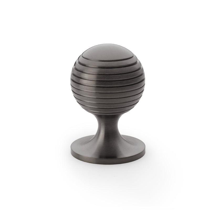 Alexander and Wilks - Caesar Cupboard Knob on Round Rose - Dark Bronze PVD - 38mm - AW832-38-DBZPVD - Choice Handles