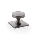 Alexander and Wilks - Bullion Cupboard Knob on Square Backplate - Dark Bronze PVD - AW835-38-DBZPVD - Choice Handles