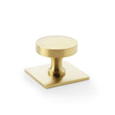Alexander and Wilks - Bullion Cupboard Knob on Square Backplate - Satin Brass PVD - AW835-38-SBPVD - Choice Handles