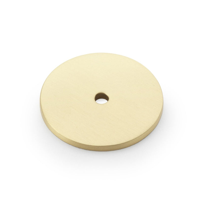 Alexander and Wilks - Circular Backplate - Satin Brass - Diameter 40mm - AW895-40-SB - Choice Handles