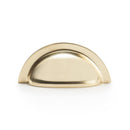 Alexander and Wilks Bardom Ridged Cabinet Cup Pull - Polished Brass - AW903PB - Choice Handles