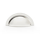 Alexander and Wilks Bardom Ridged Cabinet Cup Pull - Polished Nickel - AW903PN - Choice Handles