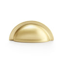 Alexander and Wilks Bardom Ridged Cabinet Cup Pull - Satin Brass - AW903SB - Choice Handles