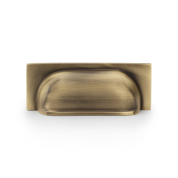 Alexander and Wilks - Quantock Cup Pull Handle - Antique Brass - Centres 96mm - AW905AB - Choice Handles