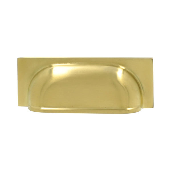 Alexander and Wilks - Quantock Cup Pull Handle - Satin Brass - Centers 96mm - AW905SBPVD - Choice Handles