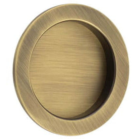 Burlington - Concealed Circular Flush Pull Handle, 65x12mm - Antique Brass - BUR215AB - Choice Handles