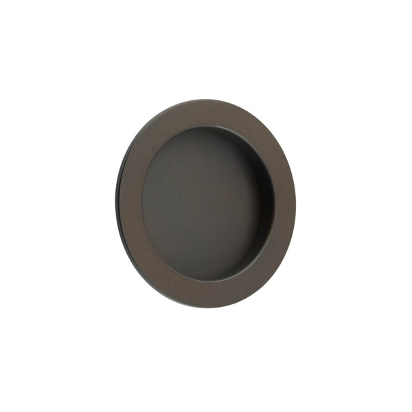 Burlington - Concealed Circular Flush Pull Handle, 65x12mm - Dark Bronze - BUR215DB - Choice Handles