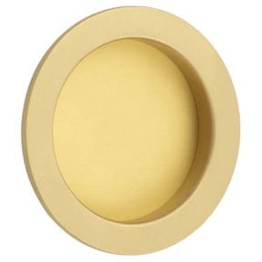 Burlington - Concealed Circular Flush Pull Handle, 65x12mm - Satin Brass - BUR215SB - Choice Handles