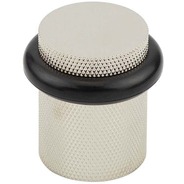 Frelan - Burlington Knurled Floor Mounted Doorstop - Polished Nickel - BUR964PN - Choice Handles