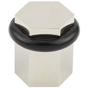 Frelan - Burlington Hexagonal Floor Mounted Doorstop - Polished Nickel - BUR965PN - Choice Handles