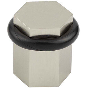 Frelan - Burlington Hexagonal Floor Mounted Doorstop - Satin Nickel - BUR965SN - Choice Handles