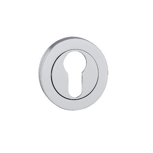 Darcel - Round Euro Profile Escutcheon, Polished Chrome - FEESC-PC (Pair) - Choice Handles