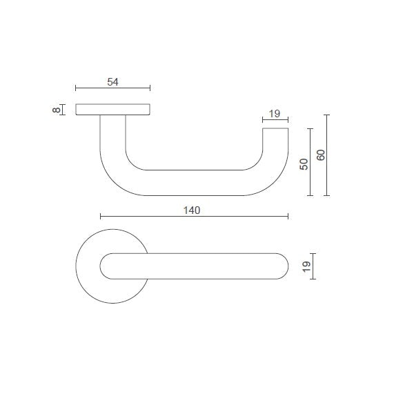 Consort - Return To Door Lever On Sprung Rose 19mm - Satin Stainless Steel - Choice Handles
