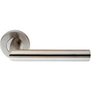 Eurospec - Mitred Round Bar Lever on Sprung Rose - Satin Stainless Steel - CSL1192SSS - Choice Handles