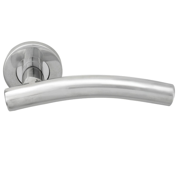 Eurospec - Curved Lever on Sprung Rose - Bright Stainless Steel - CSL1193BSS - Choice Handles