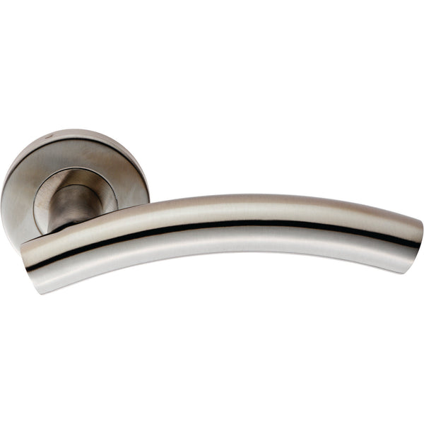 Eurospec - Curved Lever on Sprung Rose - Satin Stainless Steel - CSL1193SSS - Choice Handles