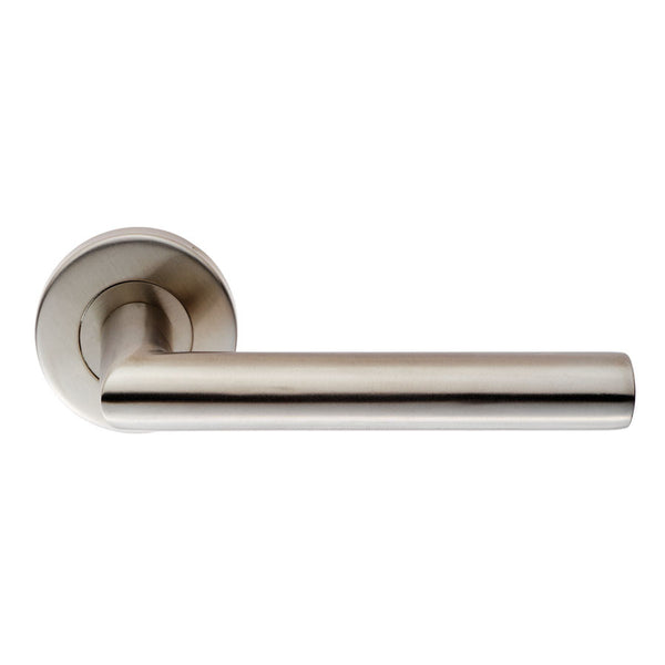 Eurospec - Mitred Lever Oval Bar on Sprung Rose - Satin Stainless Steel - CSL1195SSS - Choice Handles