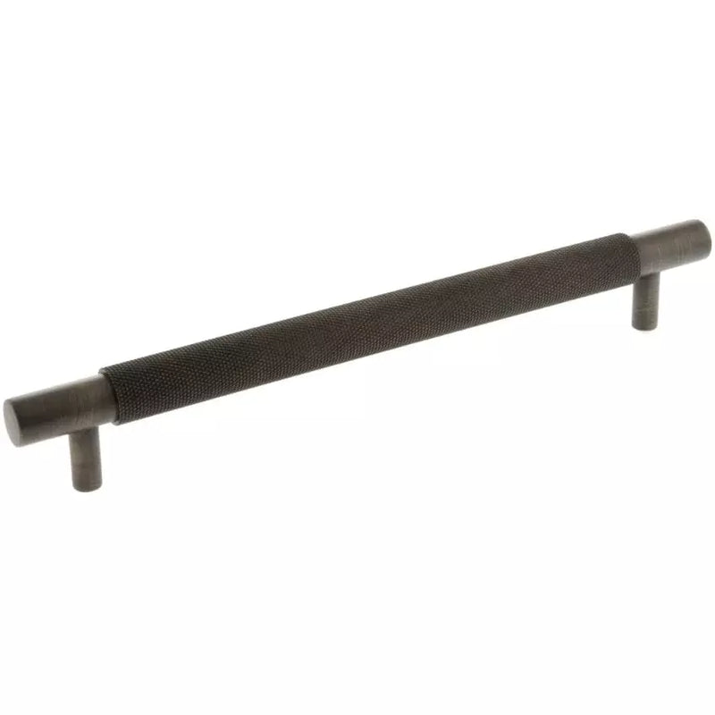 Millhouse Brass Knurled Cabinet Pull Handle 225mm x 20mm - Urban Bronze - MHPHK225UB - Choice Handles