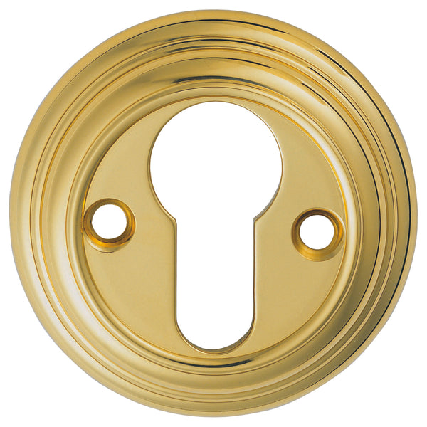Carlisle Brass - Delamain Euro Profile Escutcheon - Polished Brass - DK1 - Choice Handles