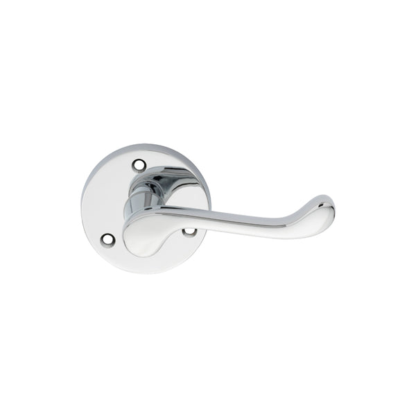 Carlisle Brass - Victorian Scroll Lever on Round Rose - Polished Chrome - DL56CP - Choice Handles