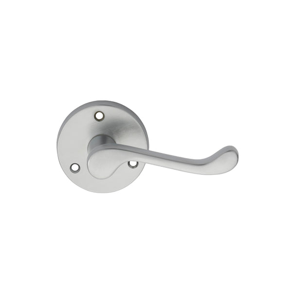 Carlisle Brass - Victorian Scroll Lever on Round Rose - Satin Chrome - DL56SC - Choice Handles