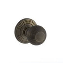 Atlantic Old English Ripon Solid Brass Reeded Mortice Knob on Concealed Fix Rose - Urban Bronze - OE50RMKUB - Choice Handles