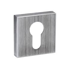 Atlantic Forme Euro Escutcheon on Minimal Square Rose - Urban Graphite - FMSEUG - Choice Handles