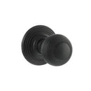 Atlantic Old English Ripon Solid Brass Reeded Mortice Knob on Concealed Fix Rose - Matt Black - OE50RMKMB - Choice Handles