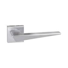 Atlantic Forme Naxos Designer Lever on Minimal Square Rose - Satin Chrome - FMS215SC - Choice Handles