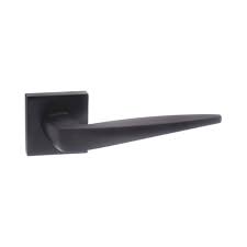 Atlantic Forme Foglia Designer Lever on Minimal Square Rose - Matt Black - FMS272MB - Choice Handles