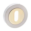 Atlantic STATUS Key Escutcheon - Satin Nickel/Polished Brass - S3ESCKRSNBP - Choice Handles