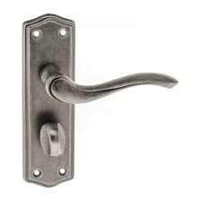 Atlantic Old English Warwick Bathroom WC Lever on Backplate Distressed Silver - OE178WCDS - Choice Handles