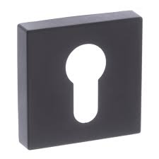 Atlantic Forme Euro Escutcheon on Minimal Square Rose - Matt Black - FMSEMB - Choice Handles