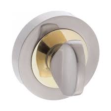 Atlantic STATUS WC Turn and Release on Round Rose - Satin Nickel/Polished Brass - S3WCRSNBP - Choice Handles
