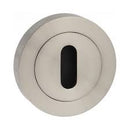 Atlantic Mediterranean Key Escutcheon on Round Rose - Satin Nickel - MESCKSN - Choice Handles
