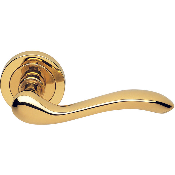 Manital - Apollo Lever on Round Rose - Polished Brass - AQ3 - Choice Handles