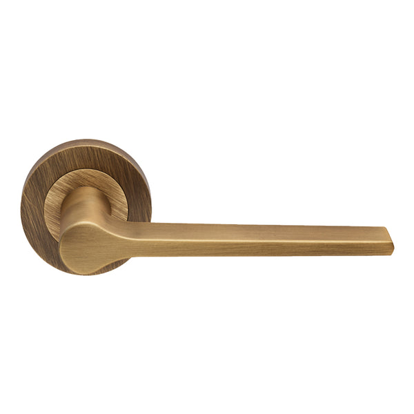 Carlisle Brass - Velino Lever on Round Rose - Antique Brass - EUL020AB - Choice Handles