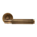 Carlisle Brass - Varese Knurled Lever on Rose - Antique Brass - EUL050AB - Choice Handles