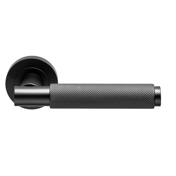 Carlisle Brass - Varese Knurled Lever on Rose - Matt Black - EUL050MB - Choice Handles