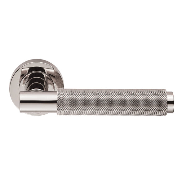Carlisle Brass - Varese Knurled Lever on Rose - Polished Nickel - EUL050PN - Choice Handles