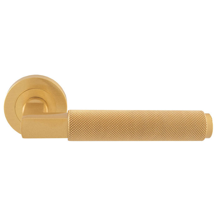 Carlisle Brass - Terazzo Lever On Round Rose - Satin Brass - EUL060SB - Choice Handles