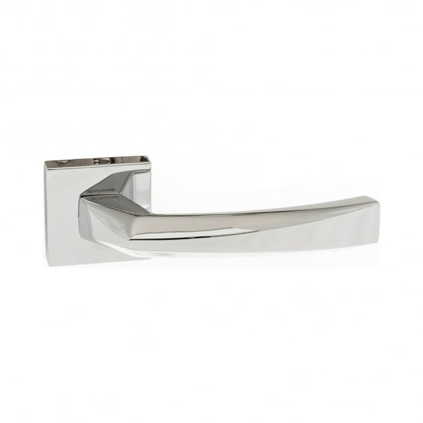 Atlantic Forme Crystal Designer Lever on Minimal Square Rose - Polished Chrome - FMS268PC - Choice Handles