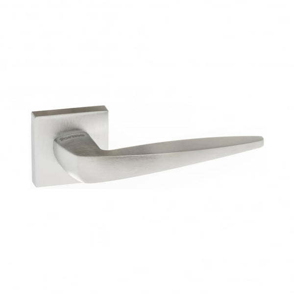 Atlantic Forme Foglia Designer Lever on Minimal Square Rose - Satin Chrome - FMS272SC - Choice Handles
