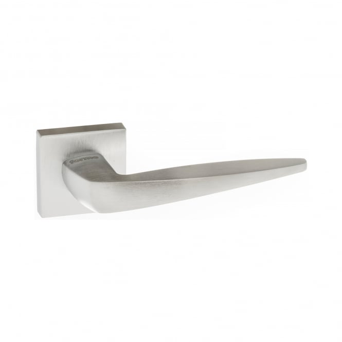 Atlantic Forme Foglia Designer Lever on Minimal Square Rose - Satin Chrome - FMS272SC - Choice Handles