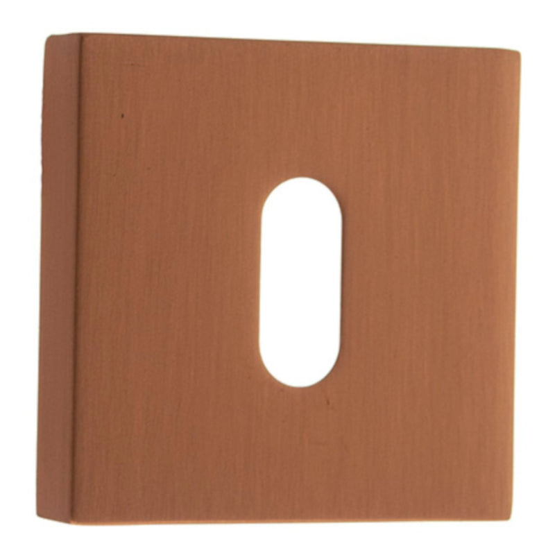 Atlantic Forme Key Escutcheon on Minimal Square Rose - Urban Satin Copper - FMSKUSC - Choice Handles