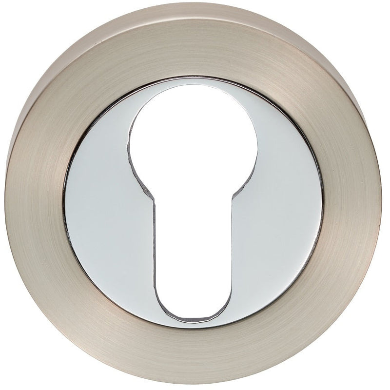 Carlisle Brass - Euro Profile Escutcheon - Satin Nickel / Polished Chrome - GK4001SNCP - Choice Handles